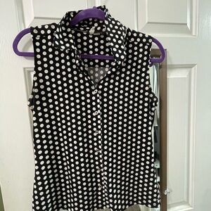 Tommy Hilfiger Black and White Polka Dot Blouse